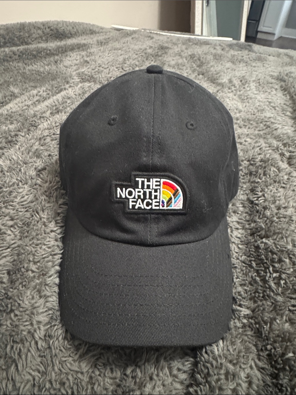 The North Face Black Cap with Multicolor Rainbow Patch